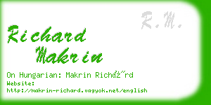 richard makrin business card